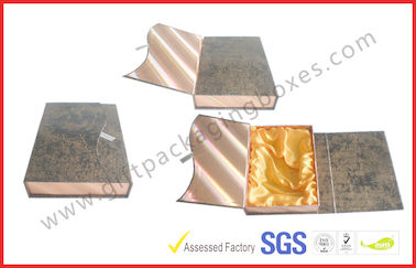 Leather Rigid Gift Boxes For Luxury Gift Packing , Embossed Foldable