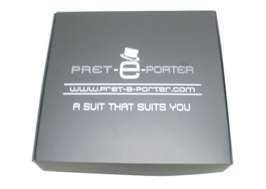 Luxury Black Corrugated Paper Box, Foldable Duplex Box With Flute Box For Cloth Packaging
