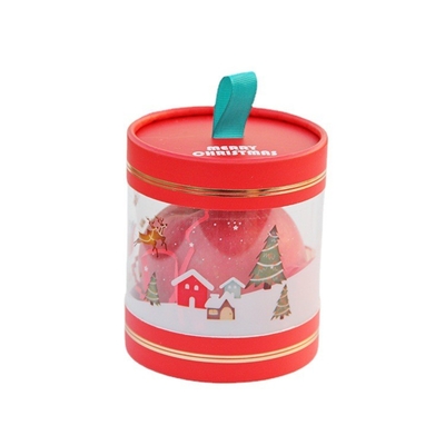Paper Cylindrical Gift Packaging Boxes Christmas CMYK Color Round Empty Box