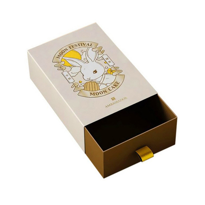 Customized high-end perfume packaging box drawer type cosmetics packaging hot gold color box embossing mask drawer box