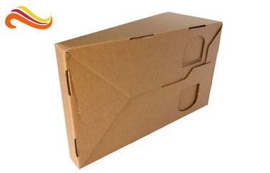 Brown Color Custom Corrugated Boxes Glossy Lamination Surface For Product Display