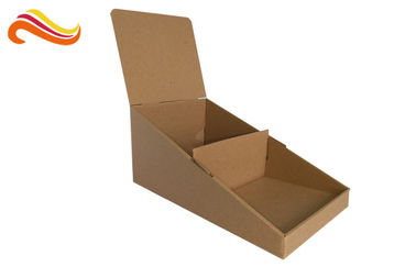 Brown Color Custom Corrugated Boxes Glossy Lamination Surface For Product Display